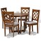 Baxton Studio Dayna Grey Upholstered and Walnut Wood 5-Piece Dining Set 173-9874-10897 - alternate 4